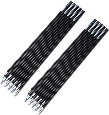 Tent Pole Replacement for 4 Bike Tents, Tent Rod Repair Kit for Storage Tent, Pre-Assembled Tent Poles(2 Long and 5 Short Poles) Black in Kuwait