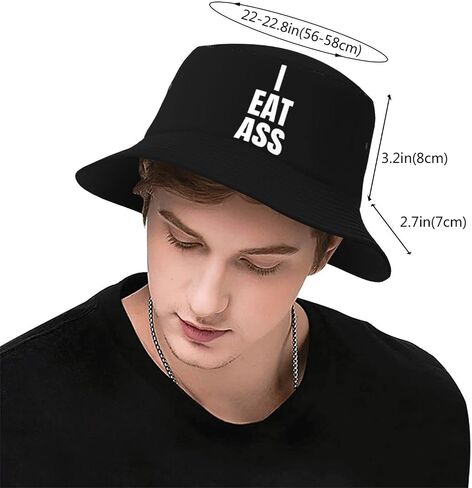 I Eat Ass Fisherman hat Outdoor Leisure Shade Sun Protection Bucket Cap Unisex in Saudi Arabia