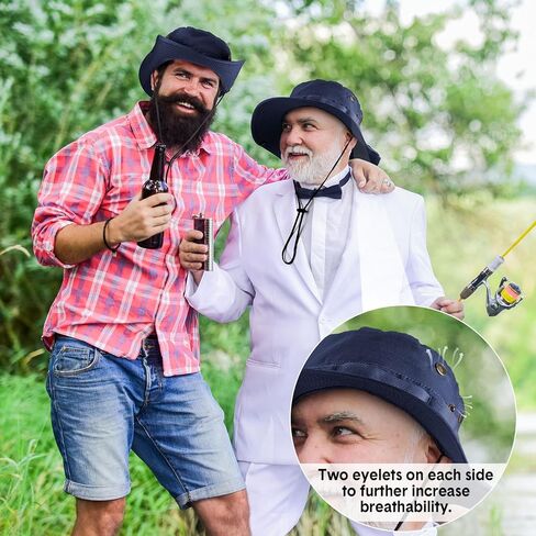 20 قطعة قبعة Boonie السائبة واسعة حافة Boonie قبعة سفاري القبعات Boonie قبعة الشمس للمشي لمسافات طويلة التخييم الصيد مع حزام قابل للتعديل in Kuwait