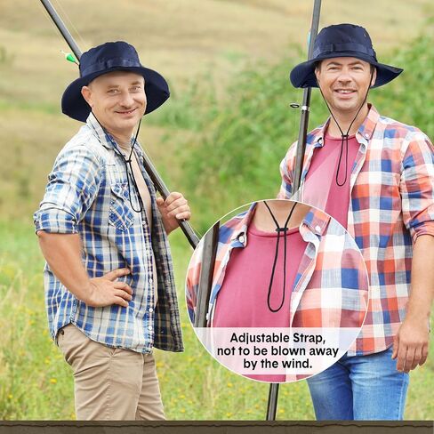 20 قطعة قبعة Boonie السائبة واسعة حافة Boonie قبعة سفاري القبعات Boonie قبعة الشمس للمشي لمسافات طويلة التخييم الصيد مع حزام قابل للتعديل in Kuwait