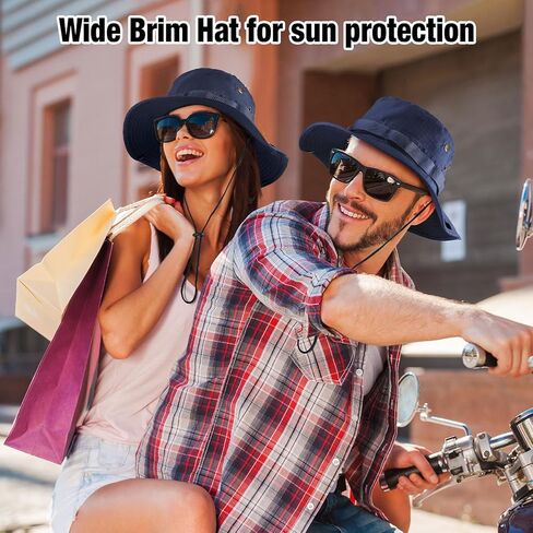 20 قطعة قبعة Boonie السائبة واسعة حافة Boonie قبعة سفاري القبعات Boonie قبعة الشمس للمشي لمسافات طويلة التخييم الصيد مع حزام قابل للتعديل in Kuwait