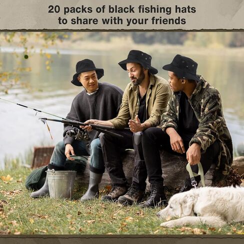Xtinmee 20 Pcs Boonie Hat Bulk Wide Brim Bucket Hat Safari Hats Outdoor Sun Hats for Hiking Camping with Adjustable Strap in Saudi Arabia