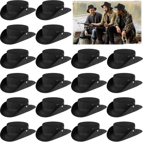 Xtinmee 20 Pcs Boonie Hat Bulk Wide Brim Bucket Hat Safari Hats Outdoor Sun Hats for Hiking Camping with Adjustable Strap in Saudi Arabia
