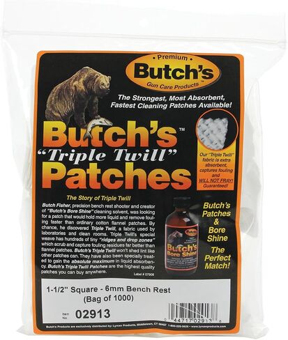 Butch's Patches 1-1/2" Square - 6mm Bench Rest (1000 Pack) in Saudi Arabia