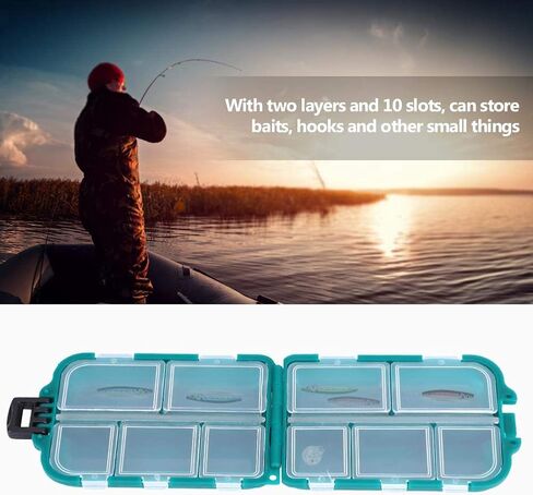 صندوق طُعم VGEBY، صندوق تخزين طُعم الصيد مع 10 فتحات وحامل خطافات وحقيبة تخزين ملحقة in Kuwait