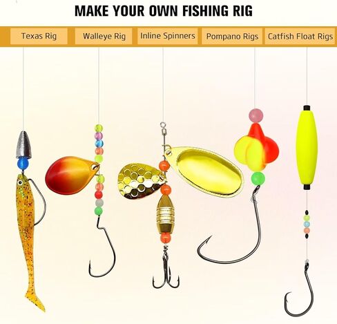 Dovesun Fishing Beads Fishing Line Beads Glow in Dark Fishing Beads for Saltwater 1035pcs/600pcs/250pcs/120pcs Colorful Beads for Fishing Rigs Fishing Bait Eggs in Kuwait