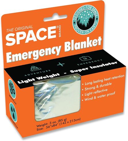 Grabber Outdoors بطانية النجاة في حالات الطوارئ ذات العلامة التجارية الأصلية للفضاء، فضي، 3 أونصة. 56 بوصة × 84 بوصة in Kuwait