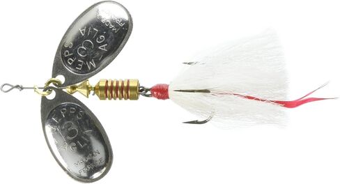 Mepps BD3TS2-W Double Blade Aglia Dressed Treble In-Line Spinner in Saudi Arabia