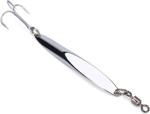 Lures Sequins Metal Bass Hard Spoon Bait Jig Lure Artificial Hook Fishing Lures Baits Attractants Spoons(84g-Silver) in Saudi Arabia