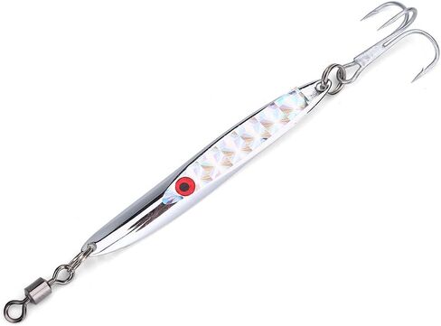 Lures Sequins Metal Bass Hard Spoon Bait Jig Lure Artificial Hook Fishing Lures Baits Attractants Spoons(84g-Silver) in Saudi Arabia