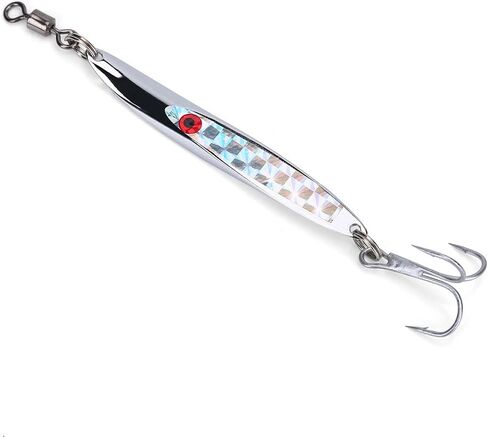 Lures Sequins Metal Bass Hard Spoon Bait Jig Lure Artificial Hook Fishing Lures Baits Attractants Spoons(84g-Silver) in Saudi Arabia