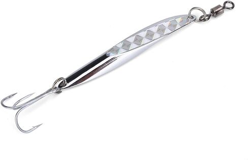 Lures Sequins Metal Bass Hard Spoon Bait Jig Lure Artificial Hook Fishing Lures Baits Attractants Spoons(84g-Silver) in Saudi Arabia