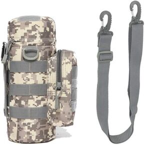 Tactical Military MOLLE Water Bottle Pouch H2O Hydration Carrier Holder Military MOLLE Tactical Travel Carry Bag Case for Outdoor Activities Running Cycling Camping (ACU) in Saudi Arabia