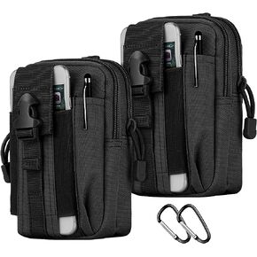 IronSeals 2 Pack Tactical Molle Pouch Compact Utility Waist Bag Phone Holster for iPhone 15 Pro Max/15 Pro/15/14 Plus/14 Pro Max/13 Pro Max/13 Pro/12 Pro/12/11 Pro Max/Xs Max