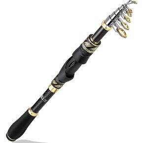 PLUSINNO Fishing Pole, Fishing Rod and Reel Combo,Telescopic Fishing Rod Kit with Spinning Reel, Collapsible Portable Fishing Pole with Carrier Bag for Freshwater Saltwater Fishing Gifts for Men Women in Saudi Arabia