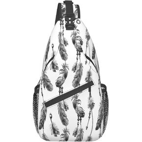 حقيبة ظهر ROSIHODE Native American Crossbody Sling حقيبة ظهر للسفر والتنزه سيرًا على الأقدام للرجال والنساء حقيبة كتف لتسلق الدراجات