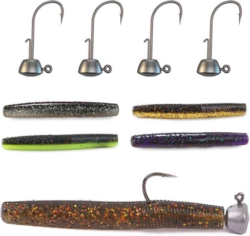 Ned Rig Baits Kit,TRD Soft Plastic Worms or Crawfish for Bass Fishing in Kuwait
