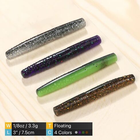 Ned Rig Baits Kit,TRD Soft Plastic Worms or Crawfish for Bass Fishing in Kuwait