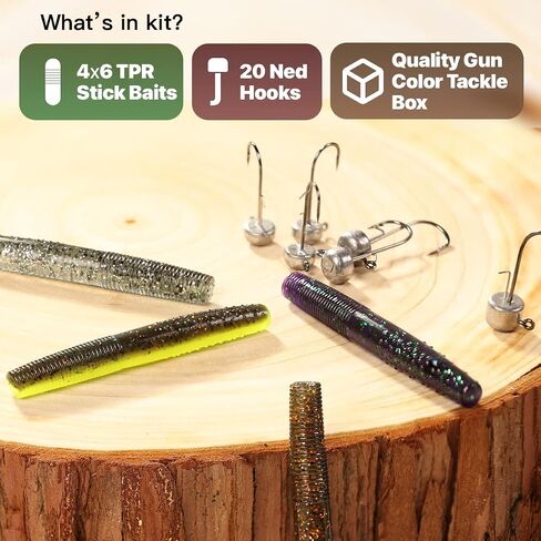 Ned Rig Baits Kit,TRD Soft Plastic Worms or Crawfish for Bass Fishing in Kuwait
