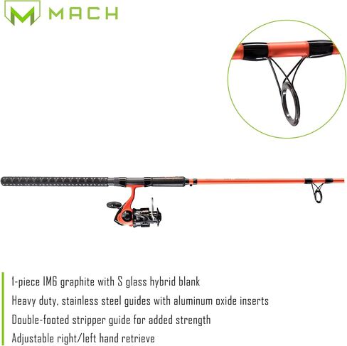 Lew's Cat Smash Spinning Reel and Fishing Rod Combo, 7-Foot 2-Inch 1-Piece IM6 Graphite Fishing Rod, Right or Left-Hand Retrieve, Red in Saudi Arabia
