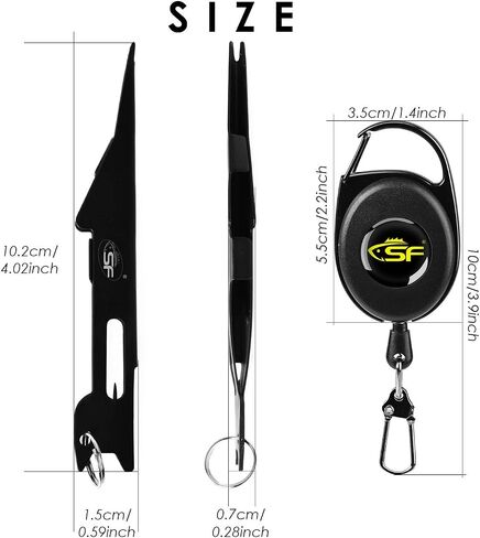 SF 2 in 1 Fly Fishing Angler Accessories Magnum Knot Tying Tool Knot Tyer with Zinger Retractor in Saudi Arabia