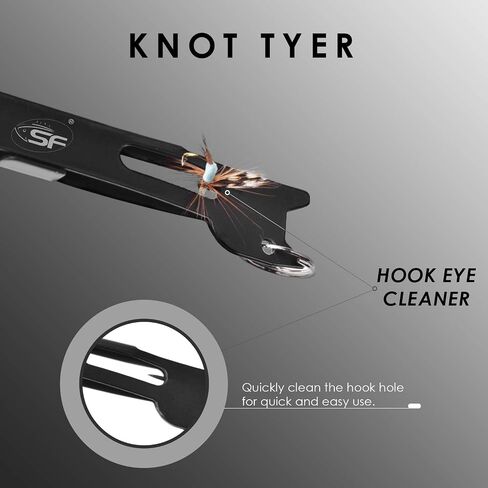 SF 2 in 1 Fly Fishing Angler Accessories Magnum Knot Tying Tool Knot Tyer with Zinger Retractor in Saudi Arabia