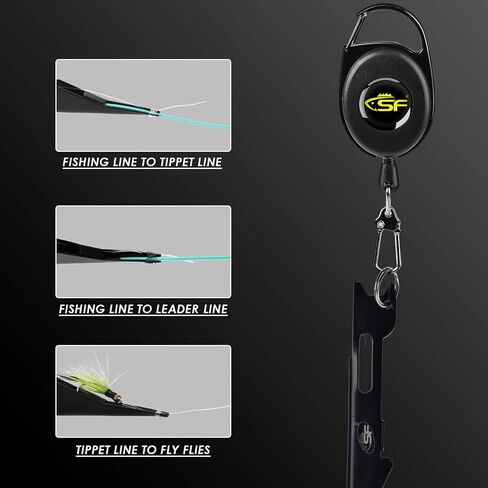 SF 2 in 1 Fly Fishing Angler Accessories Magnum Knot Tying Tool Knot Tyer with Zinger Retractor in Saudi Arabia