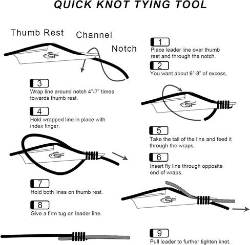 SF 2 in 1 Fly Fishing Angler Accessories Magnum Knot Tying Tool Knot Tyer with Zinger Retractor in Saudi Arabia