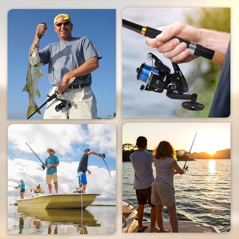 Fishing Pole and Reel Combo, 2PCS 1.8M/5.9Ft Telescopic Fishing Rod with Spinning Reel Lures Set,Fish Lip Gripper and Tackle Bag, Saltwater Freshwater Collapsible Fishing Kit for Beginner Adults in Kuwait