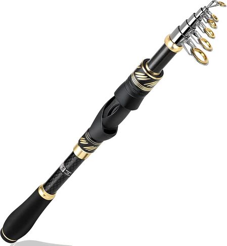 PLUSINNO Fishing Pole, Fishing Rod and Reel Combo,Telescopic Fishing Rod Kit with Spinning Reel, Collapsible Portable Fishing Pole with Carrier Bag for Freshwater Saltwater Fishing Gifts for Men Women in Kuwait