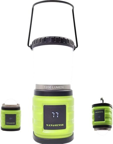 LED Camping Lantern Rechargeable,1200LM,4 Light Modes,Stepless dimming,6000mAh Power Bank with Display,Overcurrent Protection,IP65 Waterproof,Perfect for Hiking,Home and More,USB Type C Cable Included in Saudi Arabia