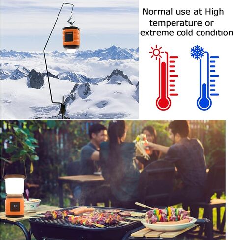 LED Camping Lantern Rechargeable,1200LM,4 Light Modes,Stepless dimming,6000mAh Power Bank with Display,Overcurrent Protection,IP65 Waterproof,Perfect for Hiking,Home and More,USB Type C Cable Included in Saudi Arabia
