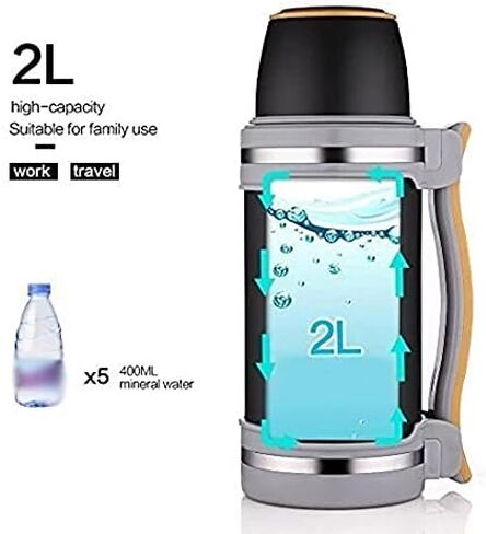 2L Stainless Steel Insulated Vacuum Flask Work Travel Camping Sport Kettle,Vacuum Insulated Beverage Bottle,Insulated Cup Mug (Color : Blue) in Saudi Arabia