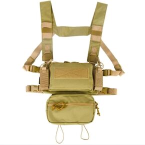 roseboon Tactical Vest Outdoor Chest Rig Ultra-Light Breathable Combat Training Vest Adjustable for Adult Modular Paintball Vest Micro Chest Rig Tactical Vest for Men in Kuwait