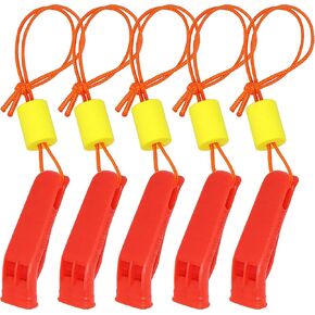 SAMSFX Safety Float Whistle with Lanyard Floating for Marine Boating Camping Hiking Hunting Fishing Survival Rescue Signaling