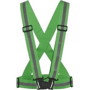 سترة عاكسة من M METERXITY - شريط قابل للتعديل، معدات أمان بشريط عاكس عالي الوضوح، تنطبق على ركوب الدراجات والجري والمشي الليلي (1.5 بوصة، أخضر داكن) in Kuwait