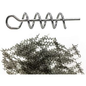 Hyamass 15mm/26mm/33mm/42mm Soft Lure Bait Spring Twist Lock Outdoor Fishing Crank Hook Centering Pin for Soft Lure Bait Worm Crank