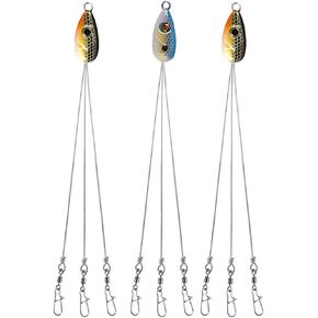 HCHinn Alabama Rig لصيد الأسماك، 3 أذرع، مظلة A-Rig، مجموعة طُعم الصيد لسمك السلمون المرقط، جثم رمادي فاتح، المياه العذبة/المياه المالحة، قارب التصيد والمزيد in Kuwait