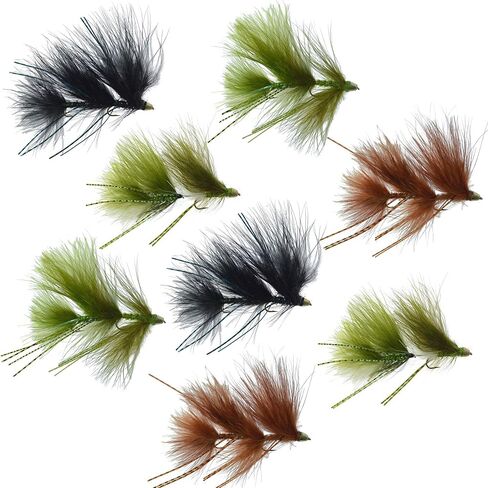 The Fly Fishing Place Peanut Envy Articulated Streamers Assortment Trout Bass Fly Fishing Flies - Set of 8 Hook Size 6 in Saudi Arabia