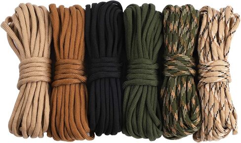 حبل باراشوت 6 ألوان 20 قدم حبل باراكورد 550 متعدد الوظائف نوع III أحبال حبل مظلة 249.5 كجم النجاة مجموعة صياغة عشوائية 7 حبل الخيمة حبل حبل خارجي حبل النجاة in Kuwait