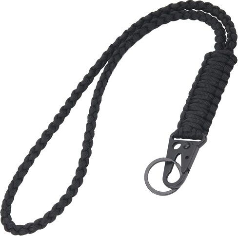 Heavy Duty Paracord Lanyard Keychain, Paracord Necklace Cell Phone Keychain Whistles Wrist Braided Strap in Kuwait