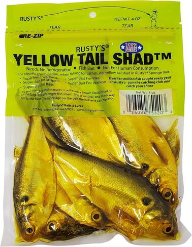 RUSTYS Bait أصفر الذيل الظل، باس ستريبس، واليلي، طعم الصيد بالدراجة، جذاب، إغراء in Saudi Arabia
