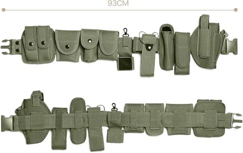 10 in 1 Tactical Duty Belt,Security Military Belt with Pouches,Rig Police Molded Pouches Kit Tactical Security Guard Belt in Kuwait