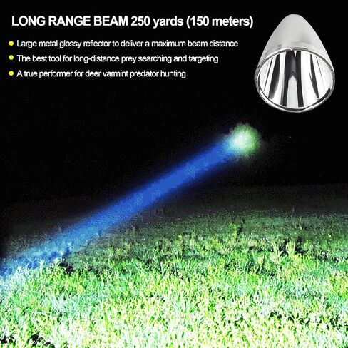 Best Tactical Flashlights 2022 1250 High Lumen 1 Mode EDC Tac Light Spotlight for Fox Deer Coon Night Hunting Offset Picatinny Rail Mount Pressure Switch Self Defense Outdoor Camping Survival in Saudi Arabia