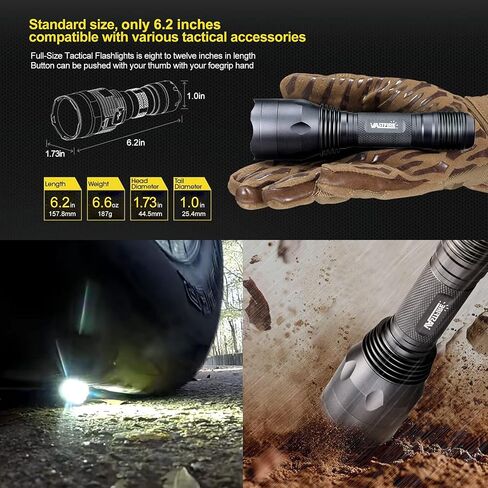 Best Tactical Flashlights 2022 1250 High Lumen 1 Mode EDC Tac Light Spotlight for Fox Deer Coon Night Hunting Offset Picatinny Rail Mount Pressure Switch Self Defense Outdoor Camping Survival in Saudi Arabia