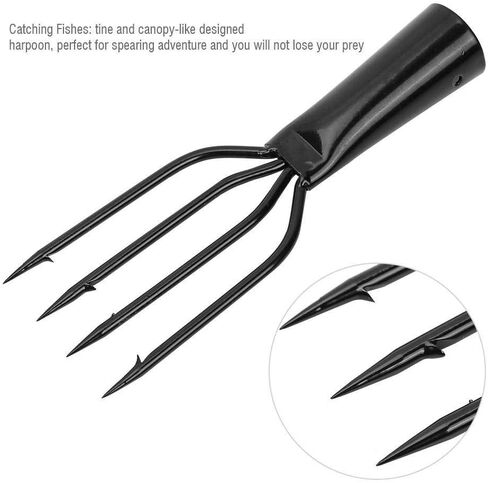 KSTE 3,4,5Prong Fishing Harpoon Stainless Steel Fishing Fork Fish Spear Gig Fork Hook(Four Teeth) in Saudi Arabia
