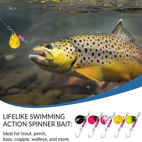 Gnuicyc Pack of 5 Spinner Baits Fishing Spinners Spinnerbait Fishing Lures for Bass Trout in Saudi Arabia