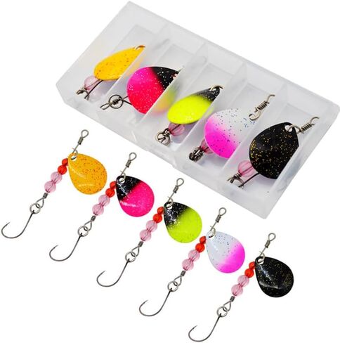 Gnuicyc Pack of 5 Spinner Baits Fishing Spinners Spinnerbait Fishing Lures for Bass Trout in Saudi Arabia