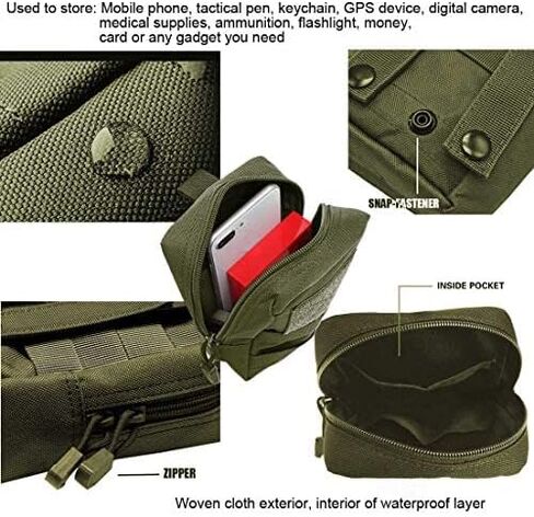 Genleas Molle Pouches Multi-Purpose Compact Tactical Compact Water-Resistant EDC Pouch with D-Ring Hook in Saudi Arabia