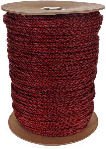 Paracord Planet 550 Paracord – Type III 7 Strand Military Cord – Multiple Colors and Sizes – Indoor and Outdoor Uses - Made in The USA (Red Helix, 25 Feet) in Kuwait